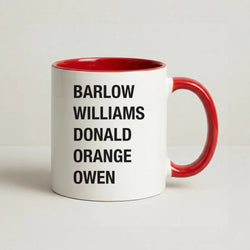 Take Band Members Names Coffee Red Mug