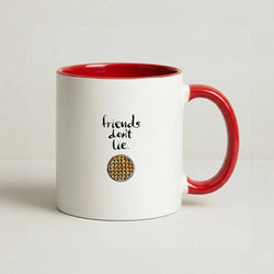 Friends Don't Lie Waffle Coffee Red Mug