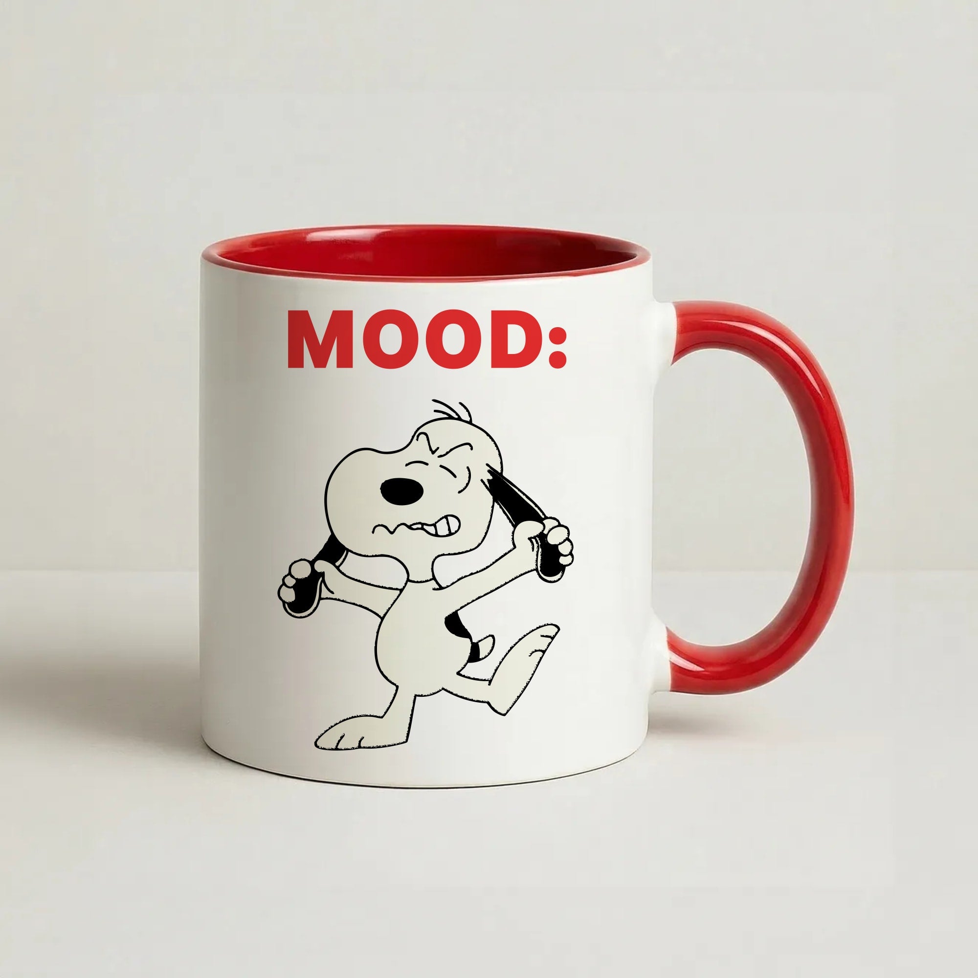 Mood Cartoon Beagle  Coffee Red Mug