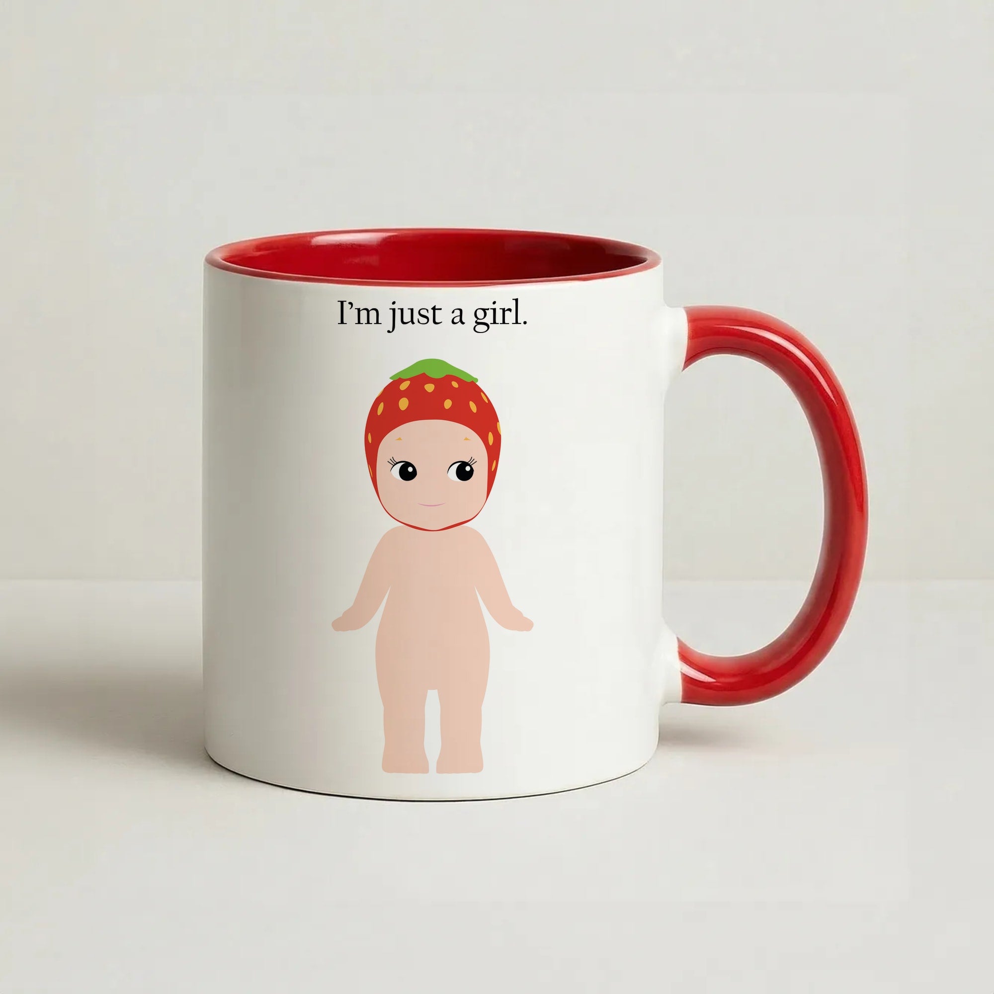 I'm Just A Girl Coffee Red Mug