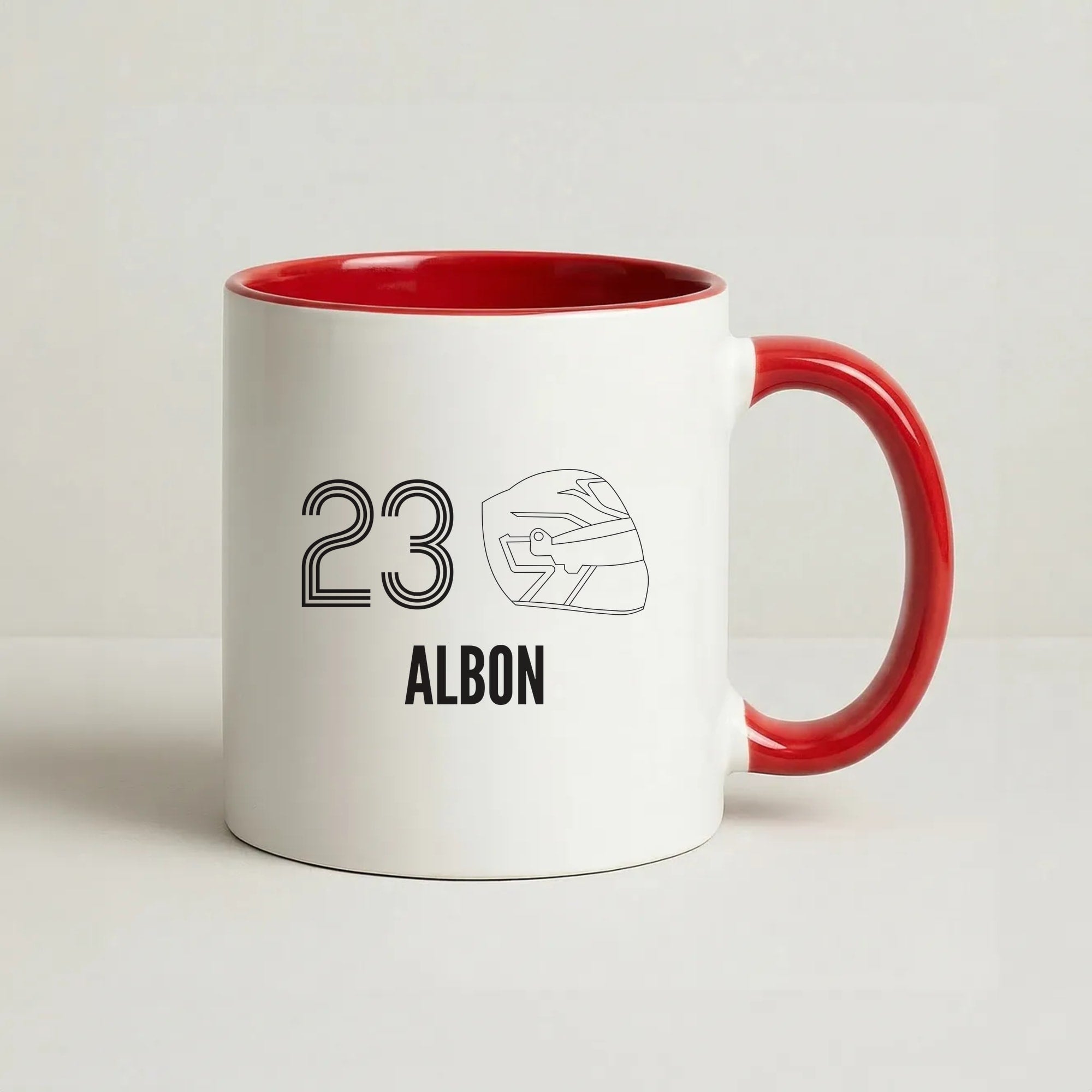 Albon Helmet 2026 Coffee Red Mug