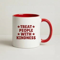 Treat People With Kindness Coffee Red Mug