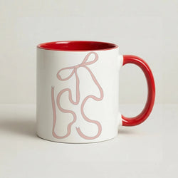 Black Ribbon Coffee Red Mug