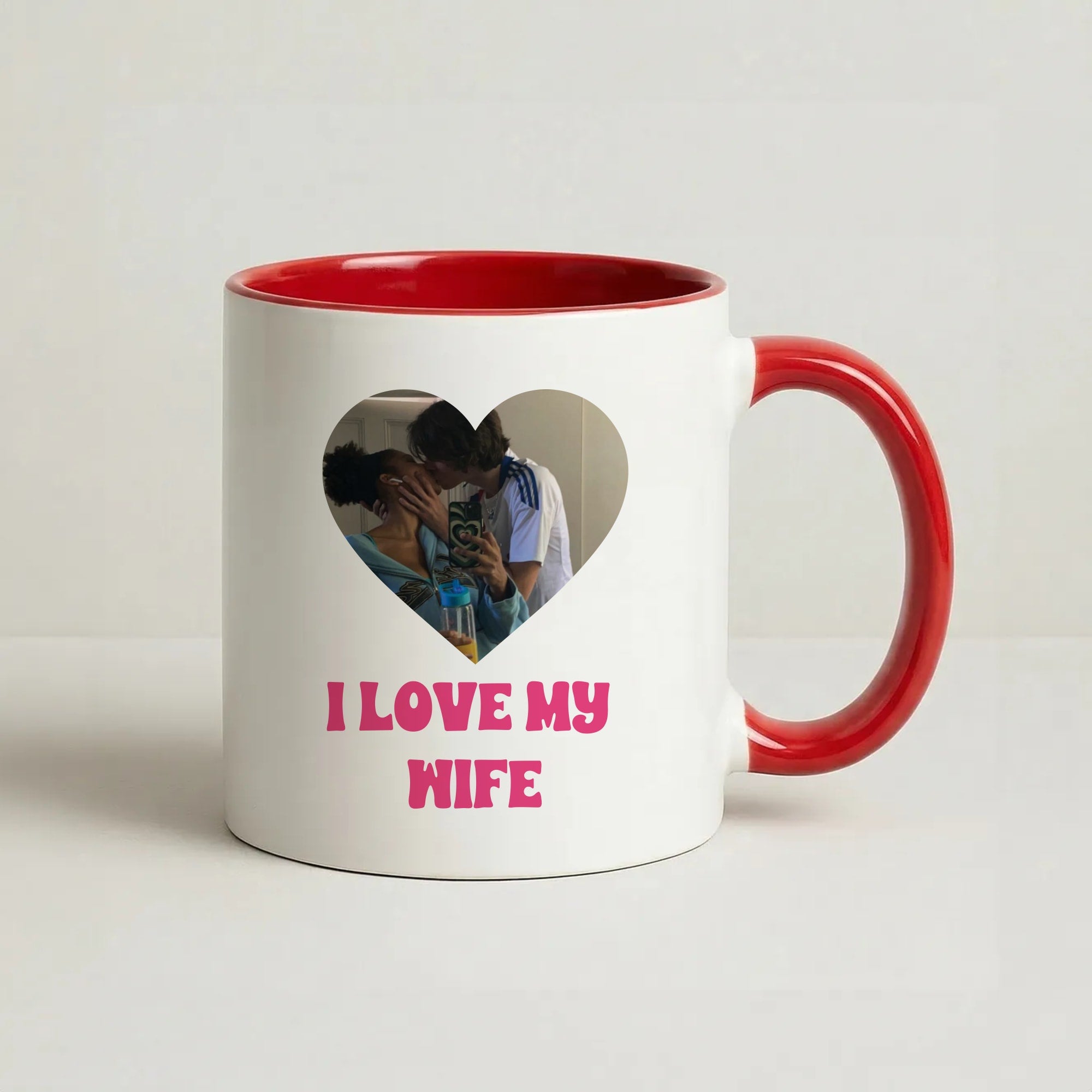 I Love My Wife - Personalised Couples Coffee Red Mug