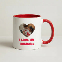 I Love My Husband - Personalised Couples Coffee Red Mug