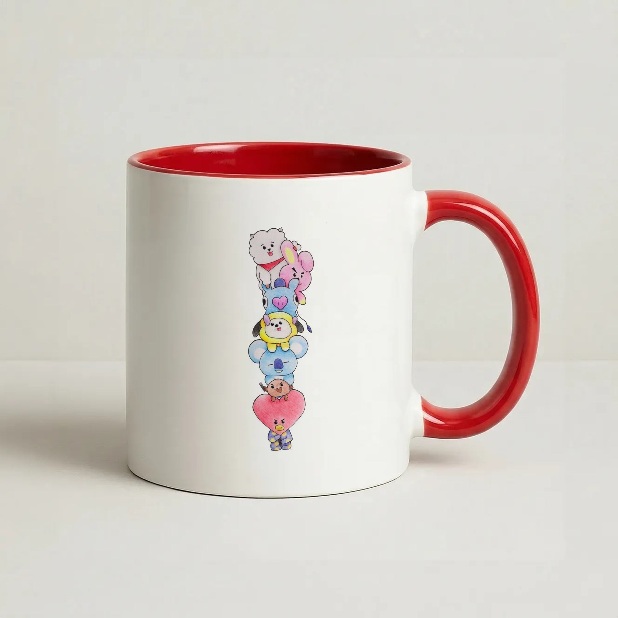 K-Pop Band BT21 Drawing Coffee Red Mug