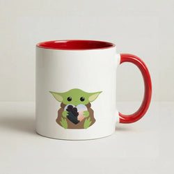 Baby Yoda - Personalised Couples Coffee Red Mug