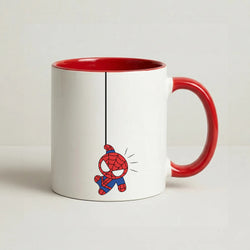 Blue Hanging Spider Hero Coffee Red Mug