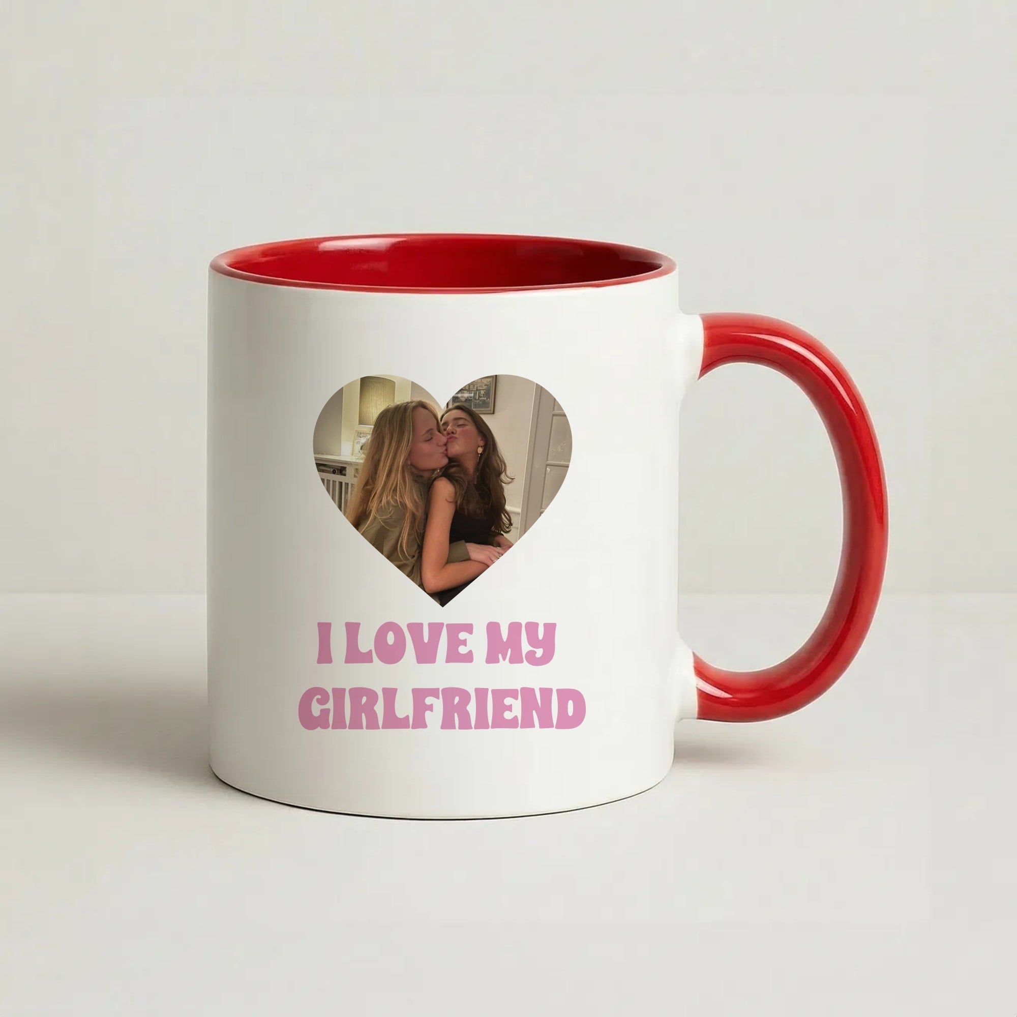 I Love My Girlfriend - Personalised Couples Coffee Red Mug