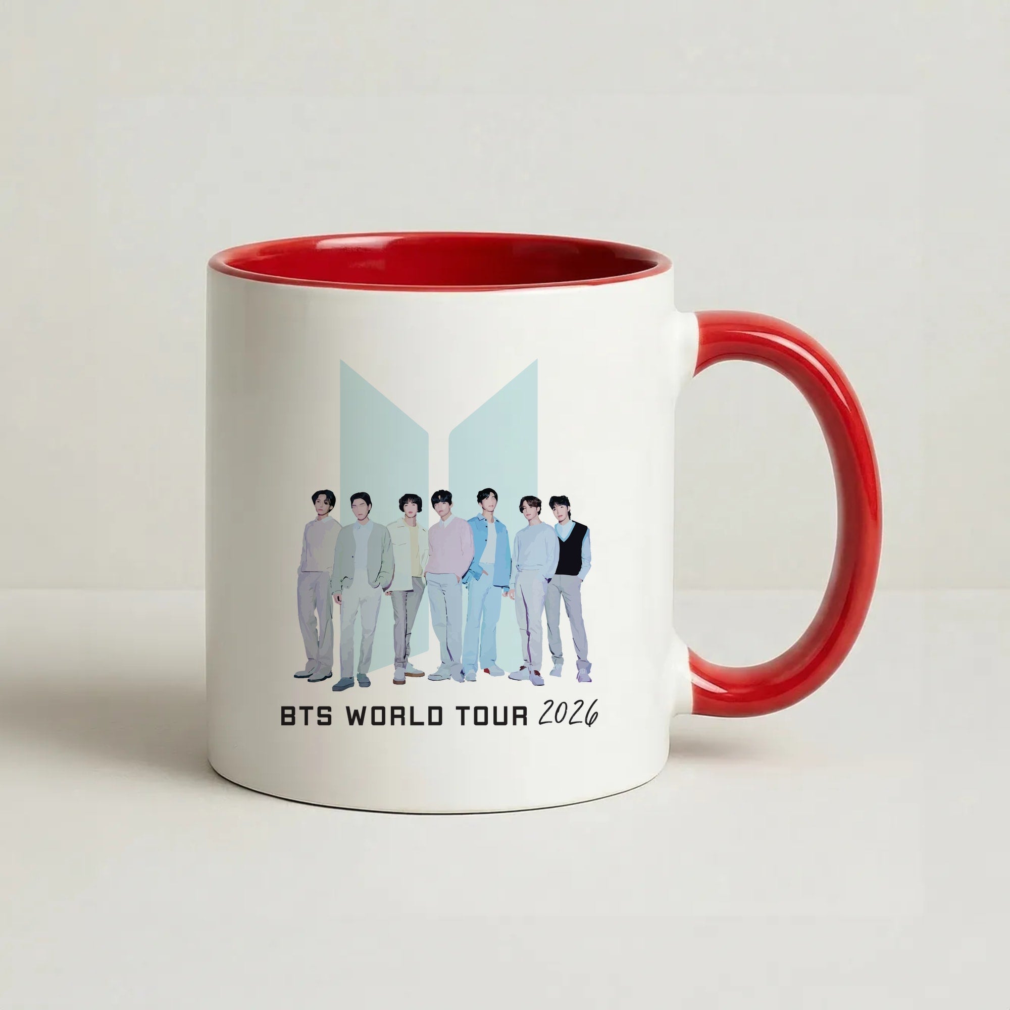 K-Pop Band Tour Pastel Blue Coffee Red Mug