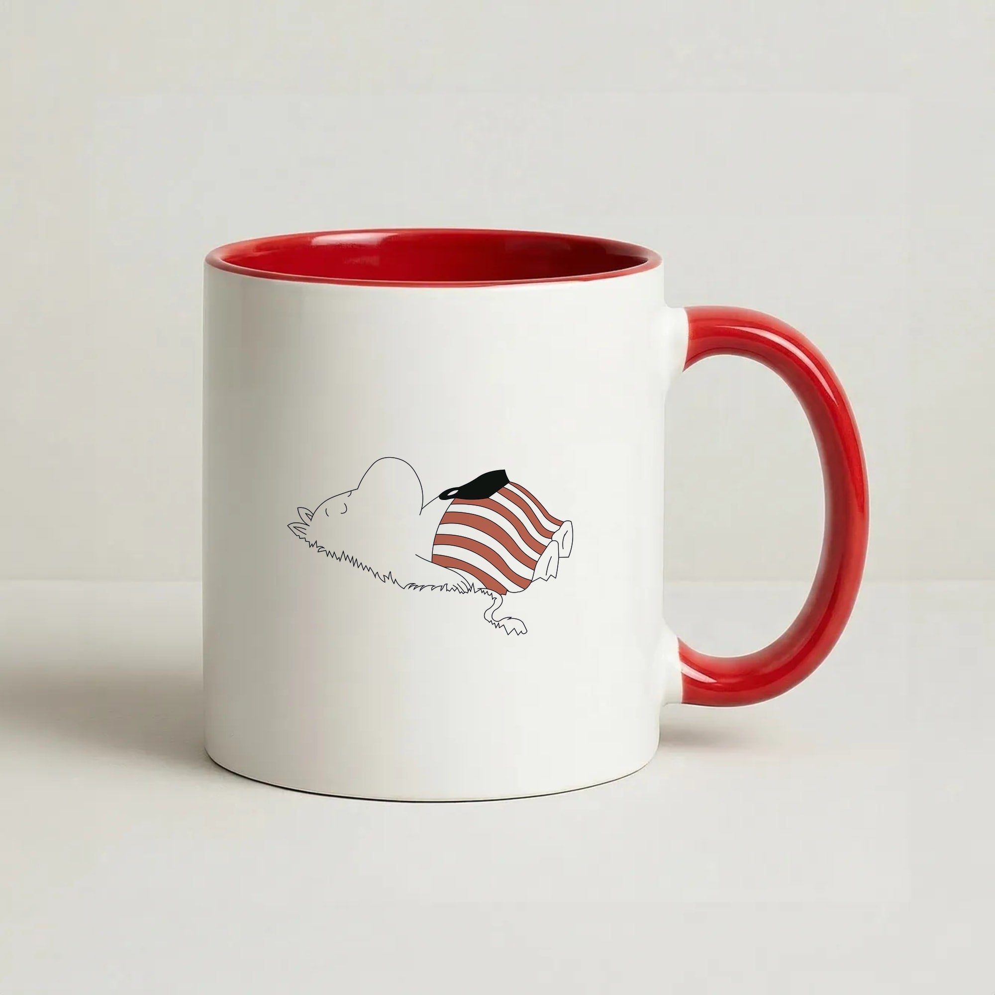 Moom On Grass Coffee Red Mug