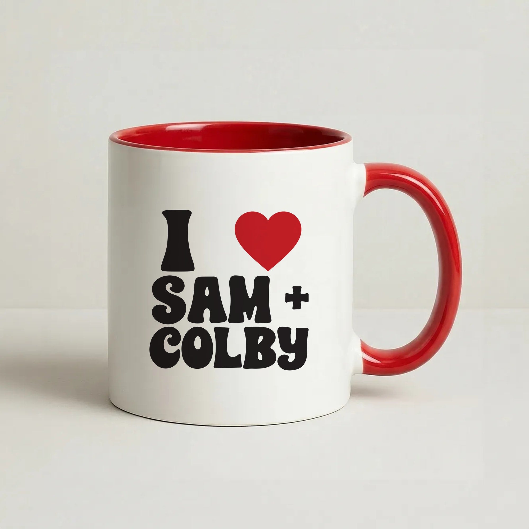 I Love S & C Coffee Red Mug