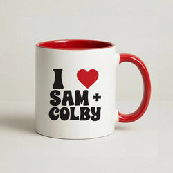 I Love S & C Coffee Red Mug