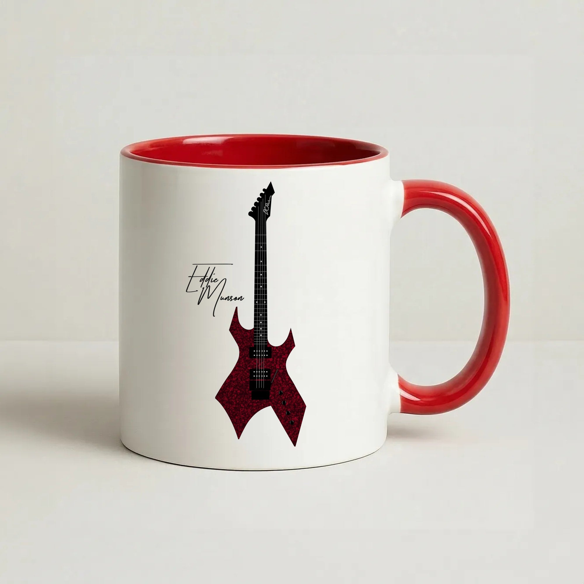Eddie Munson Guitar Coffee Red Mug
