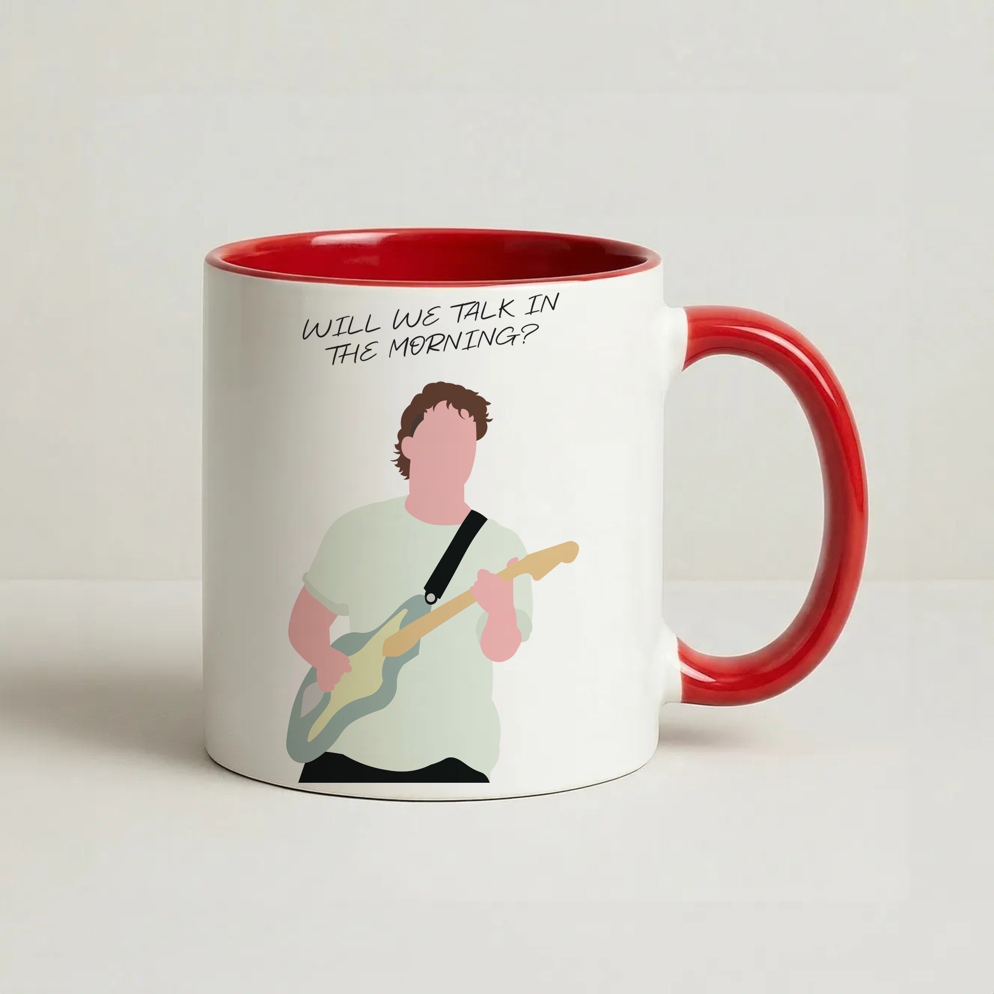 Will We Talk In The Morning Yellow Coffee Red Mug