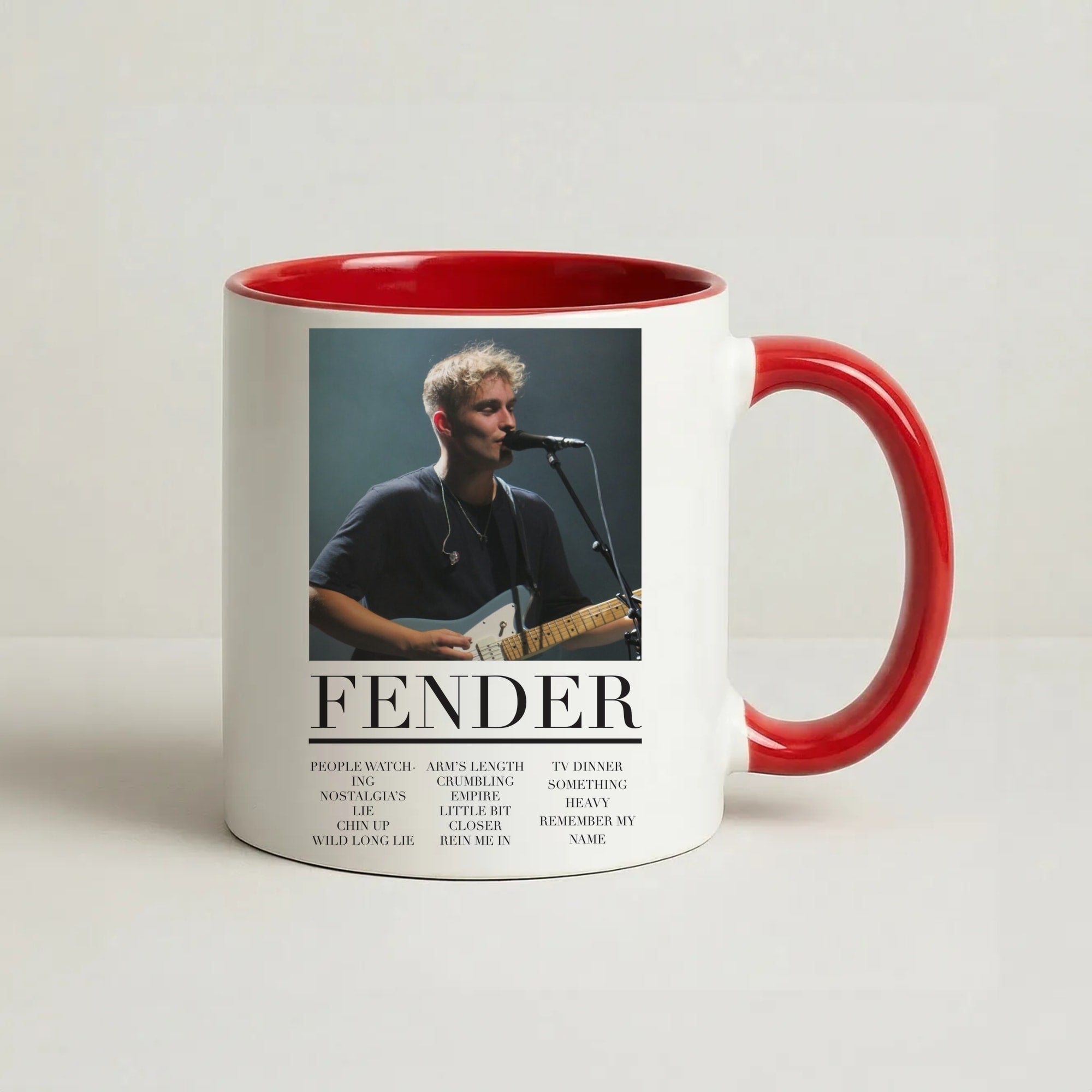 Fender Orange Song List Coffee Red Mug