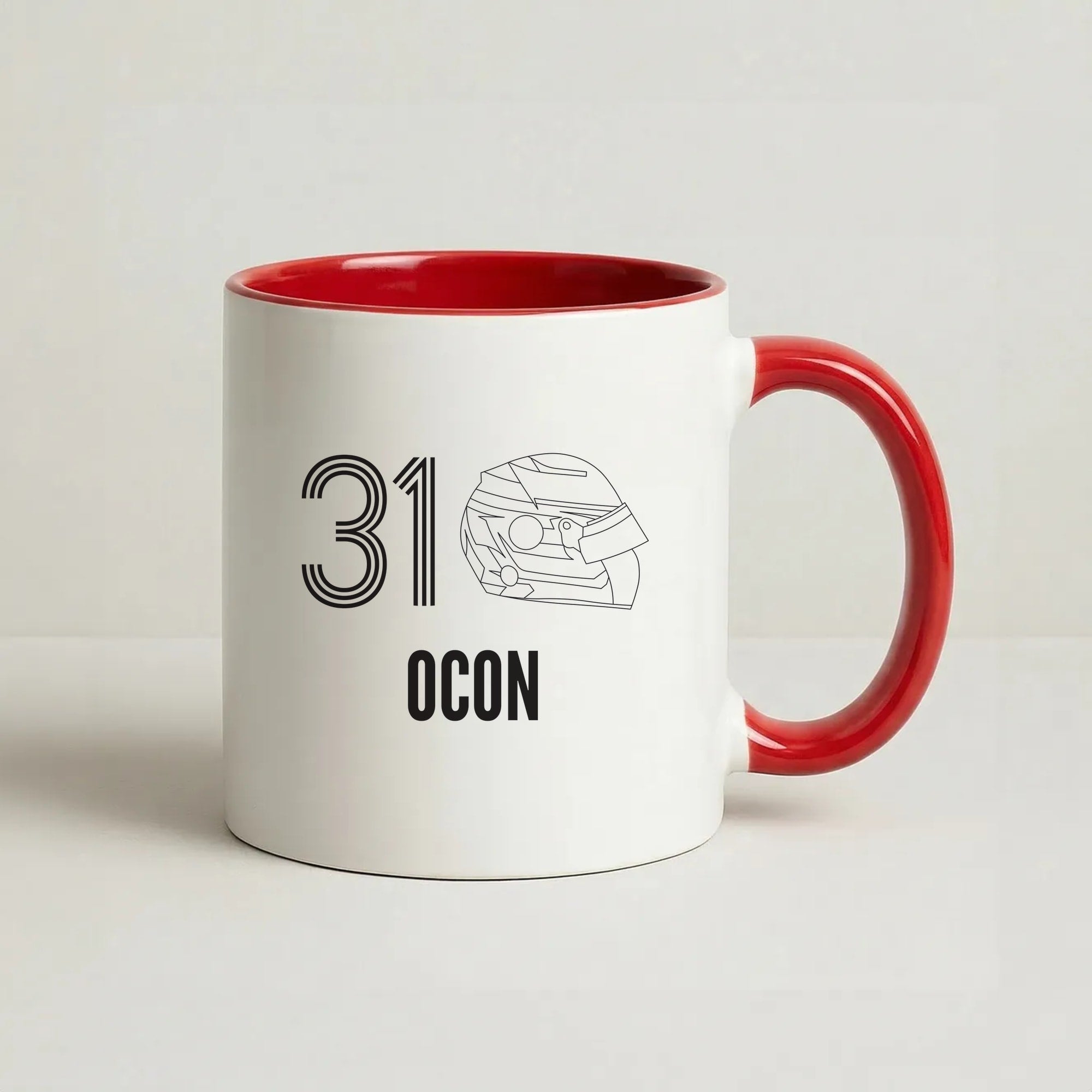 Ocon Helmet 2026 Coffee Red Mug