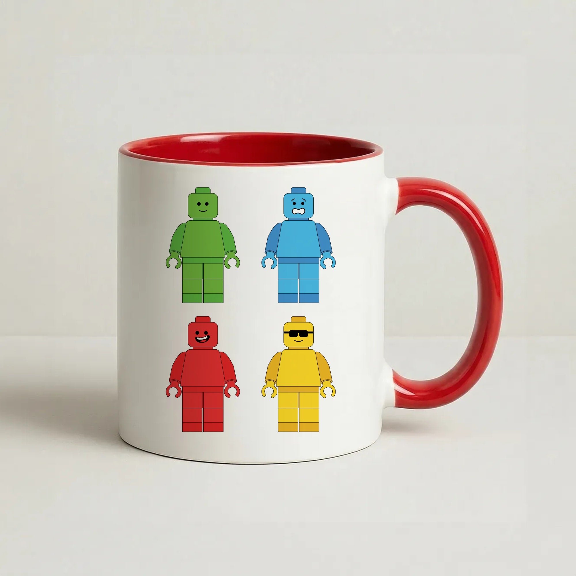 Bricks Figures Rainbow Coffee Red Mug