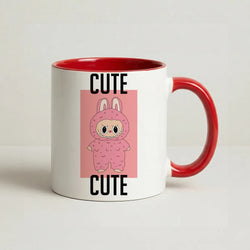 Cute Black Monster Coffee Red Mug