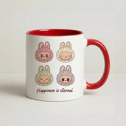 Happiness Is Eternal Monsters Coffee Red Mug