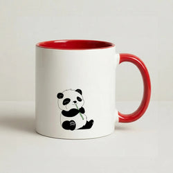 Vegan Panda Coffee Red Mug