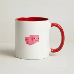 Mining Pig Coffee Red Mug