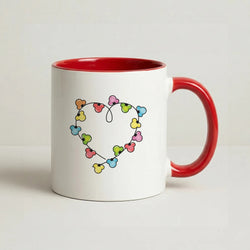 Cartoon Mouse Christmas Fairylights Heart Coffee Red Mug