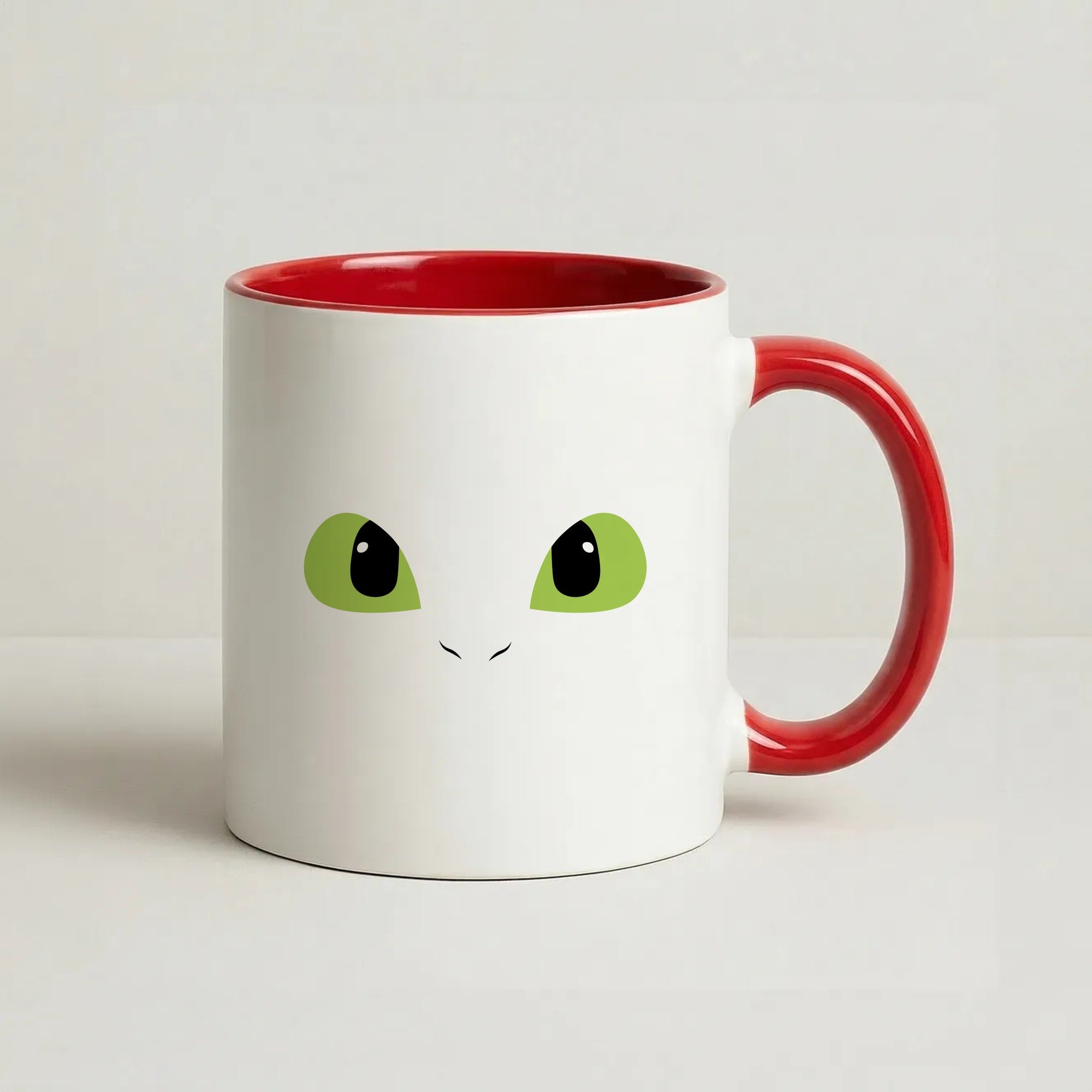 Black Fury Dragon Face Coffee Red Mug