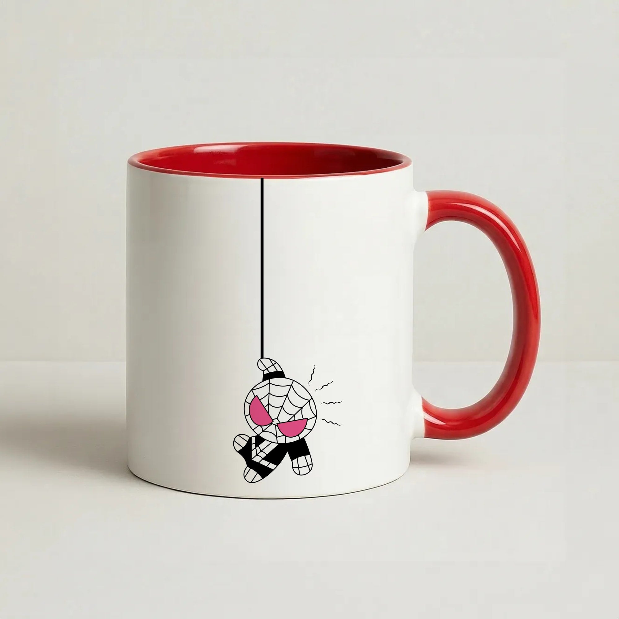Black Hanging Spider Hero  Coffee Red Mug