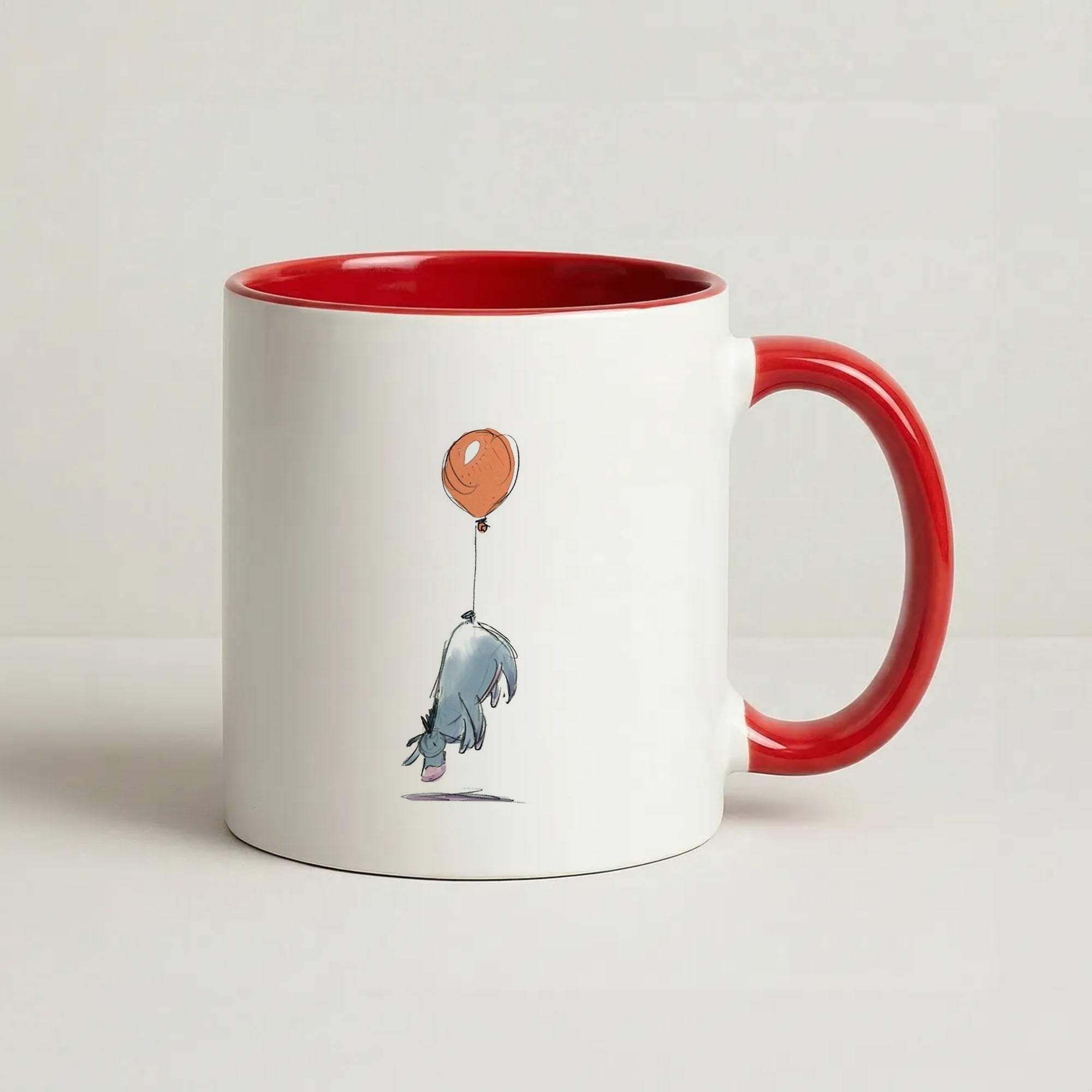 Donkey And His Balloon Coffee Red Mug