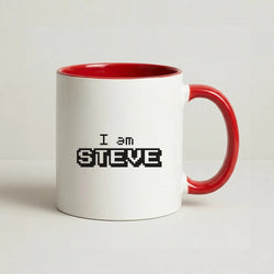 I Am Steve Coffee Red Mug