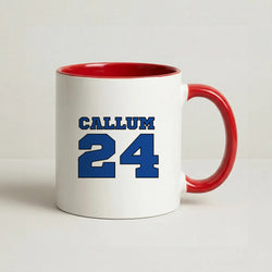 Dark Blue - Personalised Football Coffee Red Mug