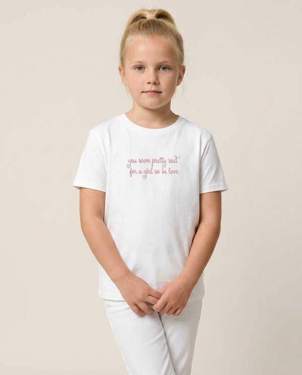 Pretty Sad Kids T-Shirt White Front, worn