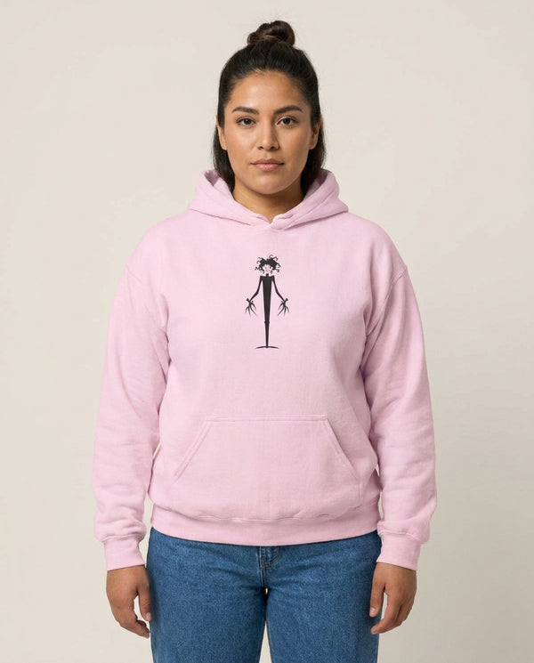 Cartoon - Scissorhands Hoodie — Pink Front, worn