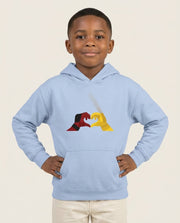 Red And Yellow Heroes Love Heart Kids Hoodie 1