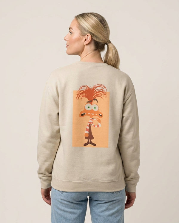Anxiety - Inside Out Sweatshirt — Sand Back, worn