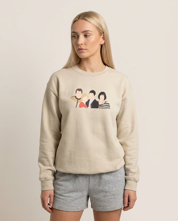 Cast Sweatshirt — Sand Front, worn