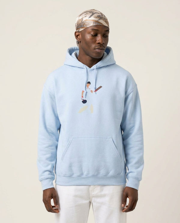 Cook - Cricket Hoodie — Blue Front, worn