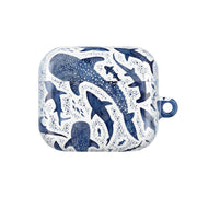 Indigo Watercolour Sharks AirPods Case 3