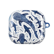 Indigo Watercolour Sharks AirPods Case 4
