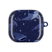 Navy Shark Pattern AirPods Case 4