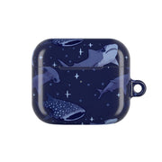 Navy Shark Pattern AirPods Case 3