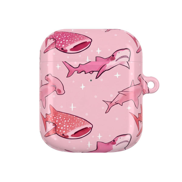 Pink Shark Pattern AirPods Case - AirPods 1