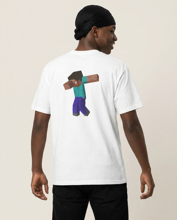 Steve Dab - Mining T-Shirt — White Back, worn