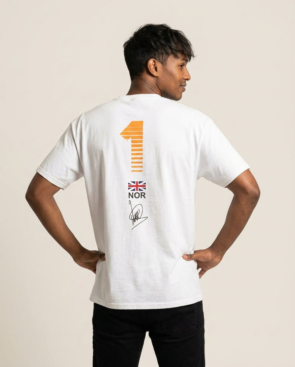 LN1 - Norris T-Shirt — White Back, worn