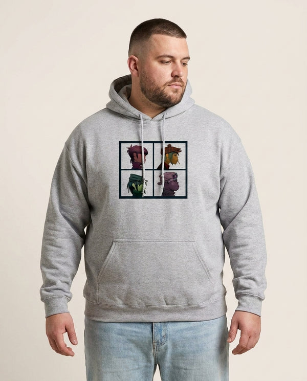 Members Hoodie — Grey Front, worn