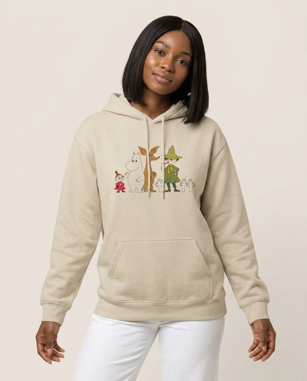 Moom Characters Hoodie — Sand Front, worn