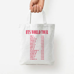K-Pop Band World Tour List 2026 Tote Bag — White / Small
