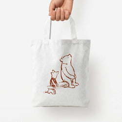 Winnie & Pig Tote Bag — White / Small