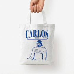 Carlos White And Blue Tote Bag — White / Small
